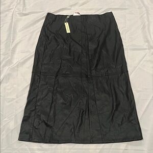 Max Studio Black Leather Skirt NWT Size XL